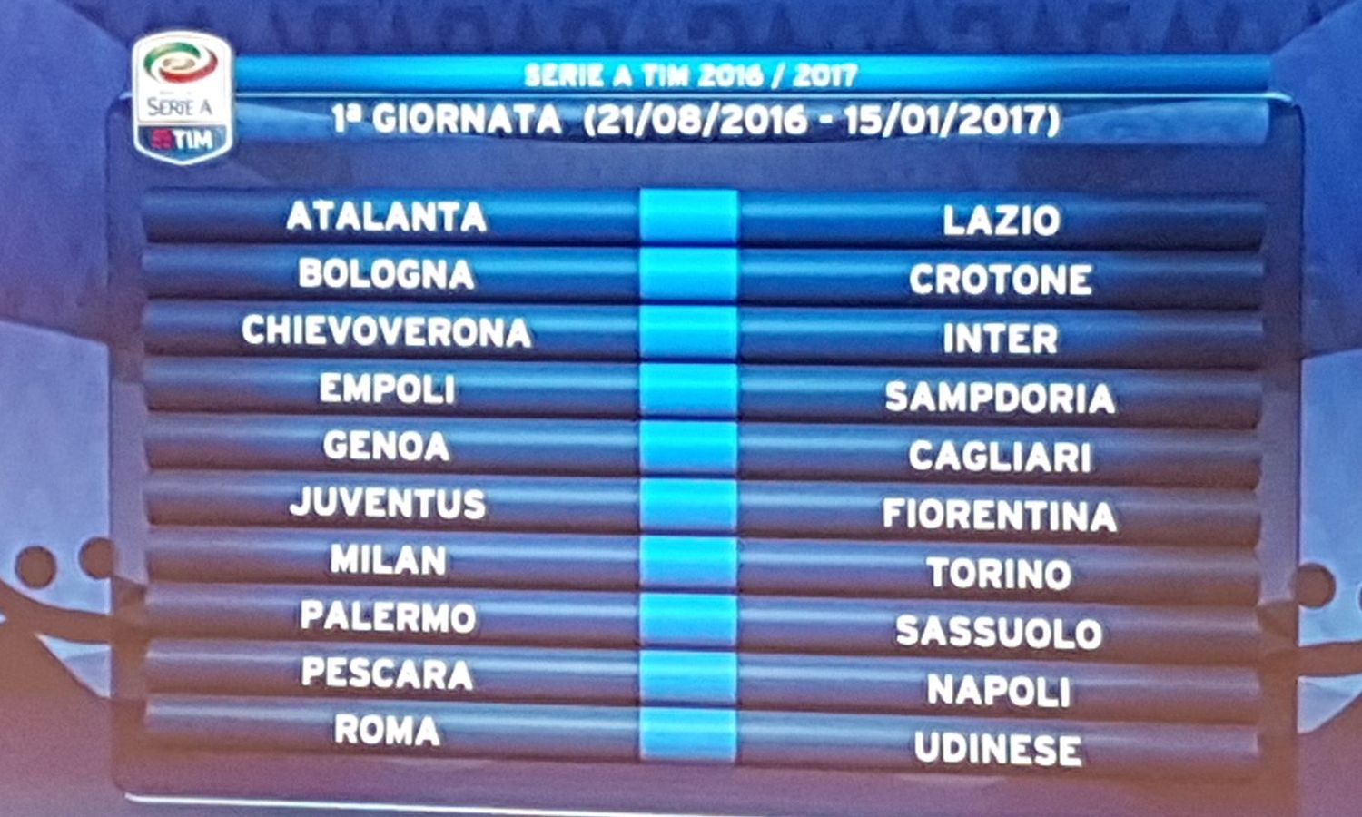 Calendario Serie A 2016-17